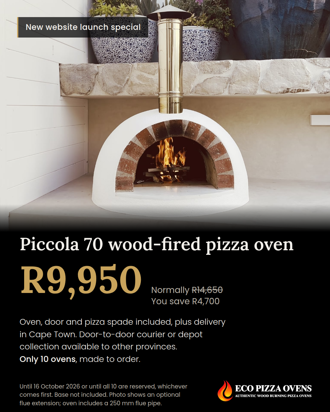 Eco Pizza Ovens Piccola 70 launch promotion